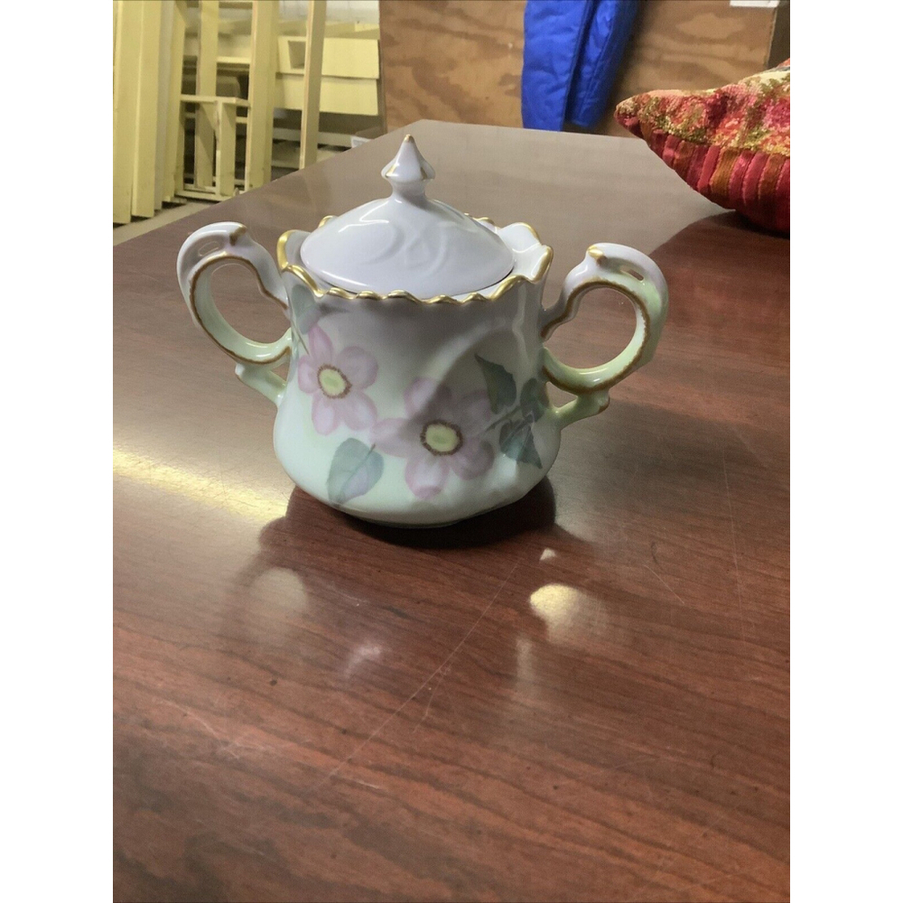 Vintage Lefton? Floral Sugar Bowl With Lid